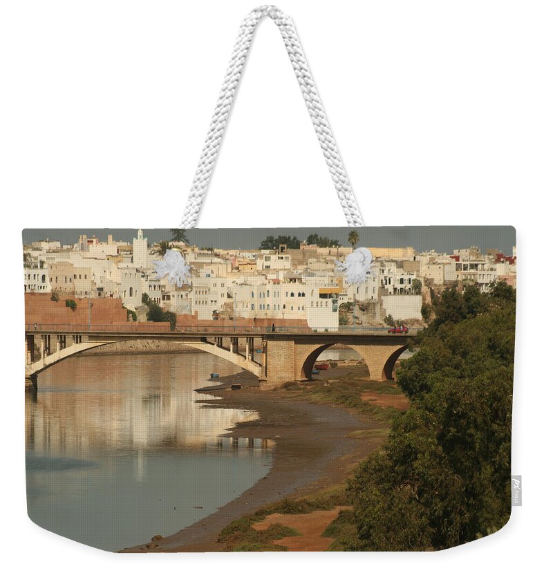 Laurie Lago Rispoli Weekender Tote Bag featuring the photograph Oeud Oum Errabia by Laurie Lago Rispoli