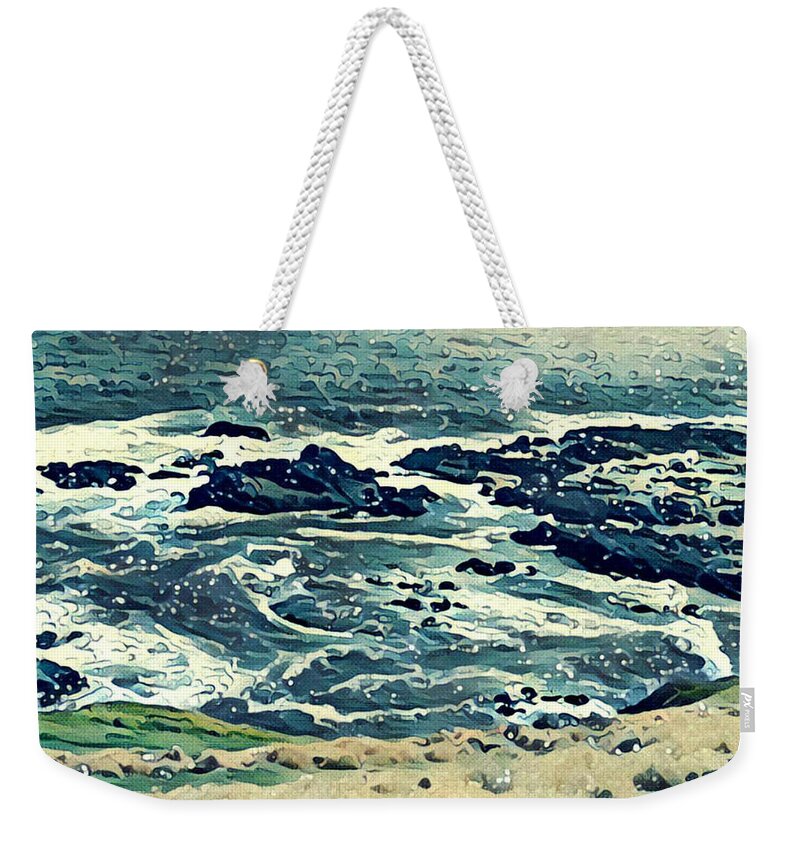 Graphic-design Weekender Tote Bag featuring the photograph Off the Coast of Australia by Unhinged Artistry