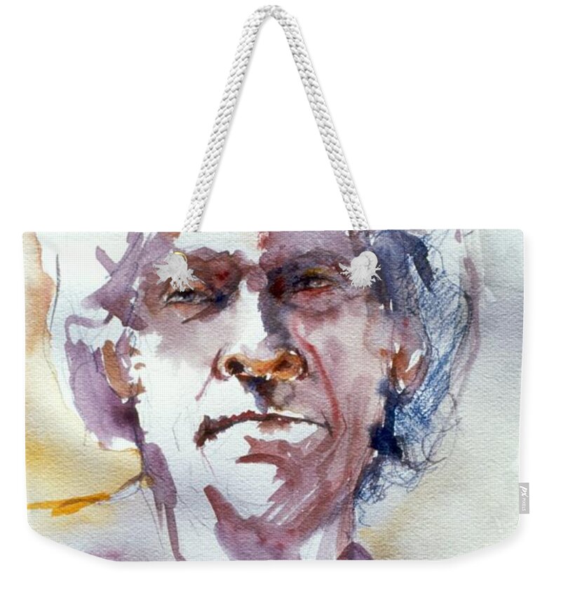 Headshot Weekender Tote Bag featuring the painting Ogden head study 1 by Barbara Pease