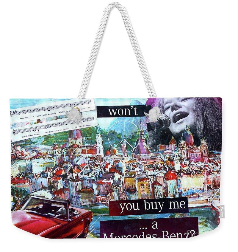 Janis Joplin Weekender Tote Bag featuring the mixed media Oh Lord by Barbara Teller