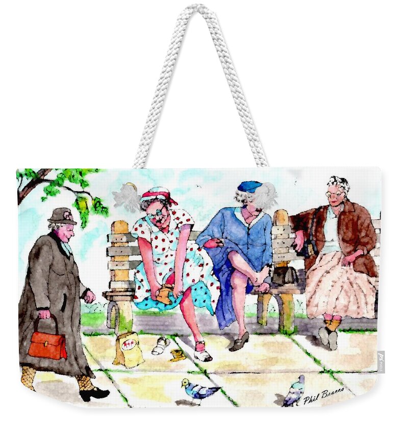 Oh My Aching Feet Weekender Tote Bag featuring the painting Oh My Aching Feet by Philip And Robbie Bracco