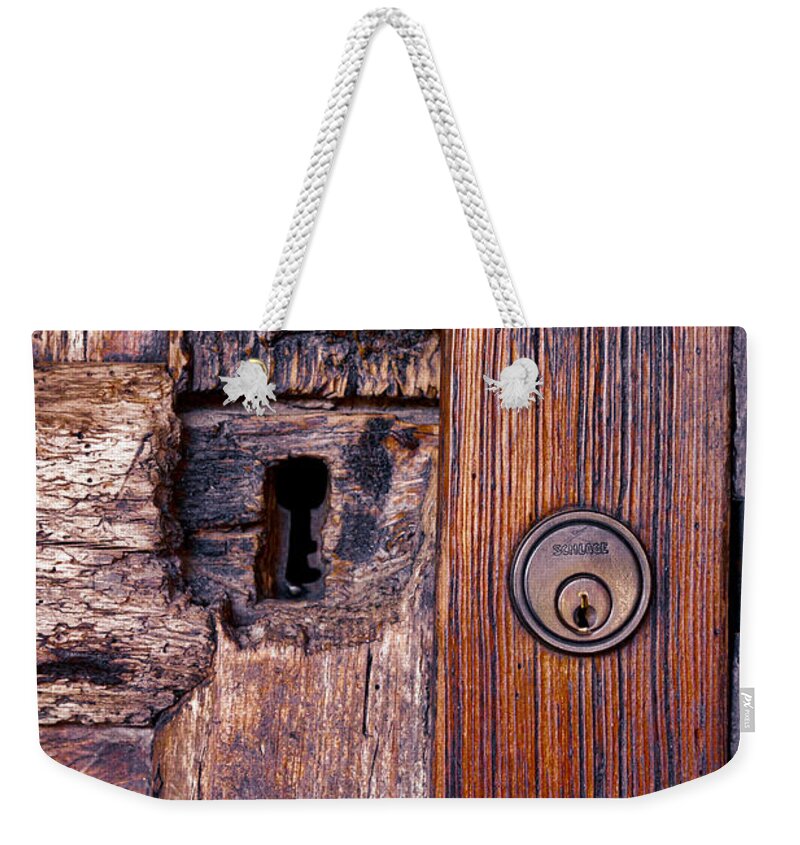 Wood Door Weekender Tote Bag featuring the photograph Old and New by Ana V Ramirez