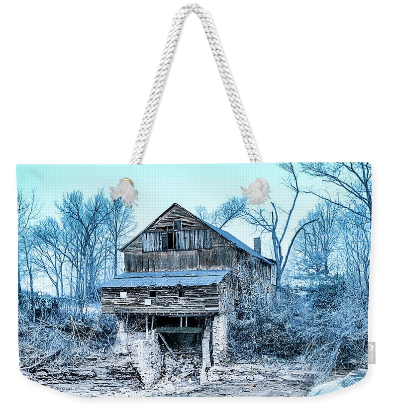 Indiana Weekender Tote Bag featuring the photograph Old Blackiston Mill by Erich Grant