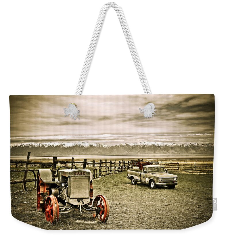 Utah Weekender Tote Bag featuring the photograph Old Case Tractor by Marilyn Hunt