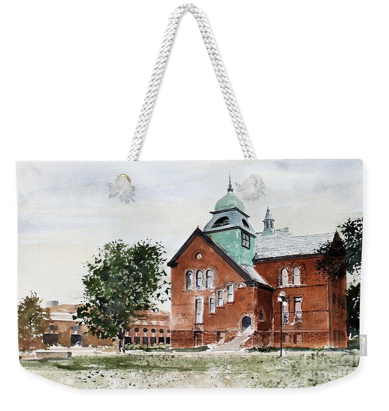 Old Central On The Oklahoma State University Campus. Weekender Tote Bag featuring the painting Oklahoma State University Old Central by Monte Toon