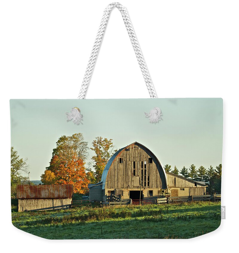 Barn Weekender Tote Bag featuring the photograph Old Country Barn_9302 by Michael Peychich