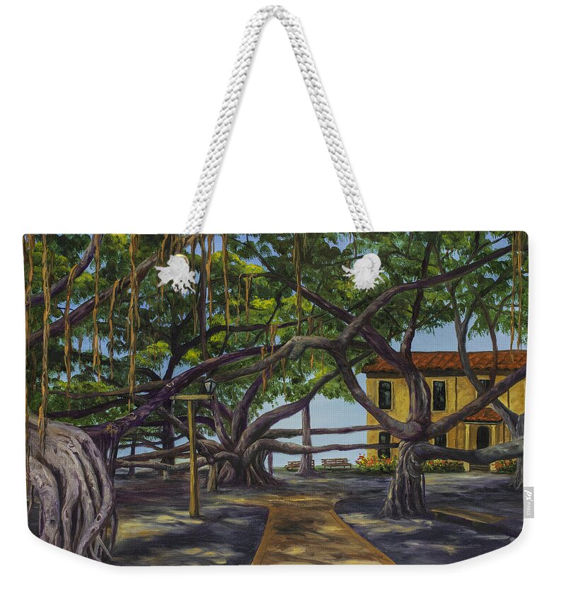 Landscape Weekender Tote Bag featuring the painting Old Courthouse Maui by Darice Machel McGuire