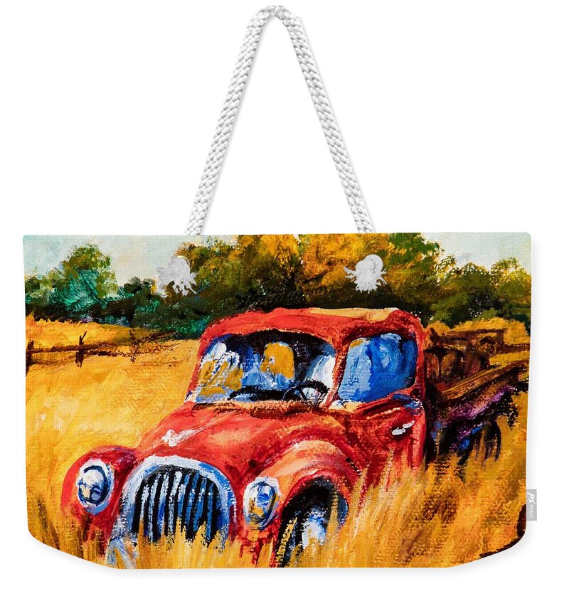 Colorful Weekender Tote Bag featuring the painting Old Friend by Igor Postash