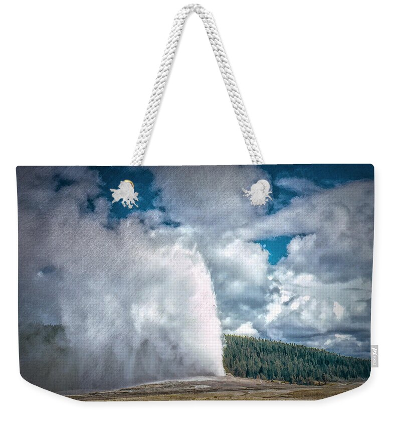  Weekender Tote Bag featuring the photograph Old Faithful Vintage 4 by Cathy Anderson