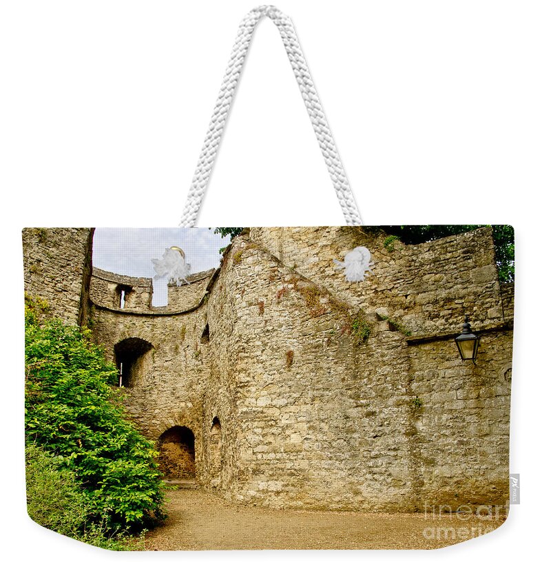 Old Wall Weekender Tote Bag featuring the photograph Old Garden Wall. by Elena Perelman