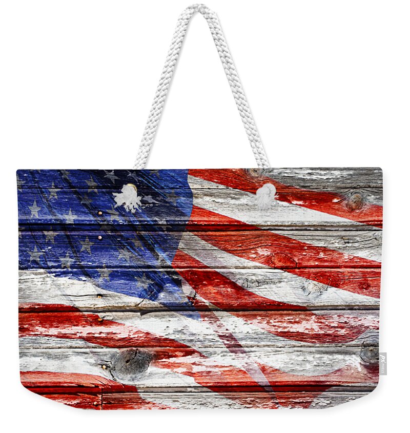 Flag Weekender Tote Bag featuring the photograph Old Glory by Phyllis Denton