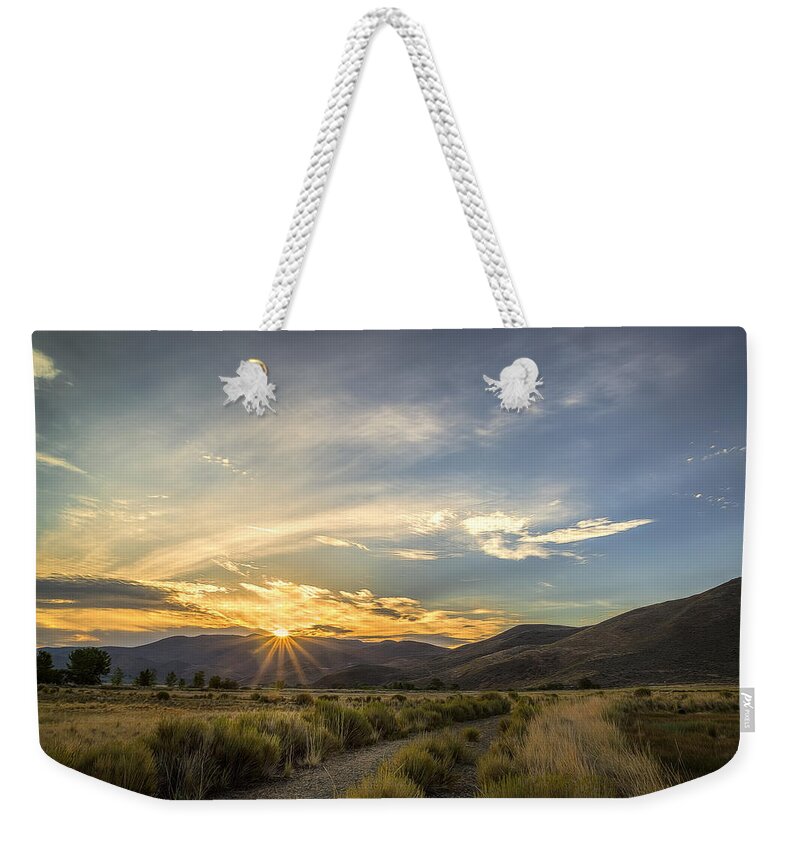 Andscape Weekender Tote Bag featuring the photograph Old Gravel Road by Maria Coulson
