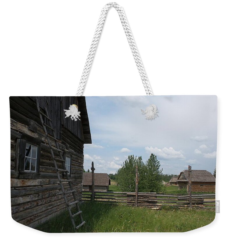 Ladder Weekender Tote Bag featuring the photograph Old Ladder by Kathleen Voort
