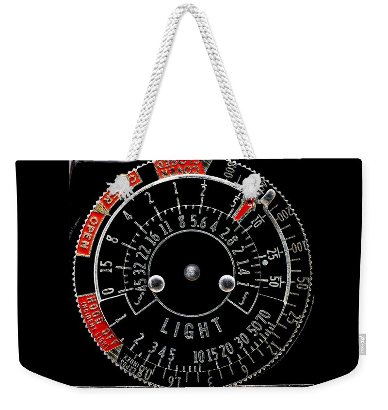Photography Weekender Tote Bag featuring the photograph Old Light Meter Dial by Phil Cardamone