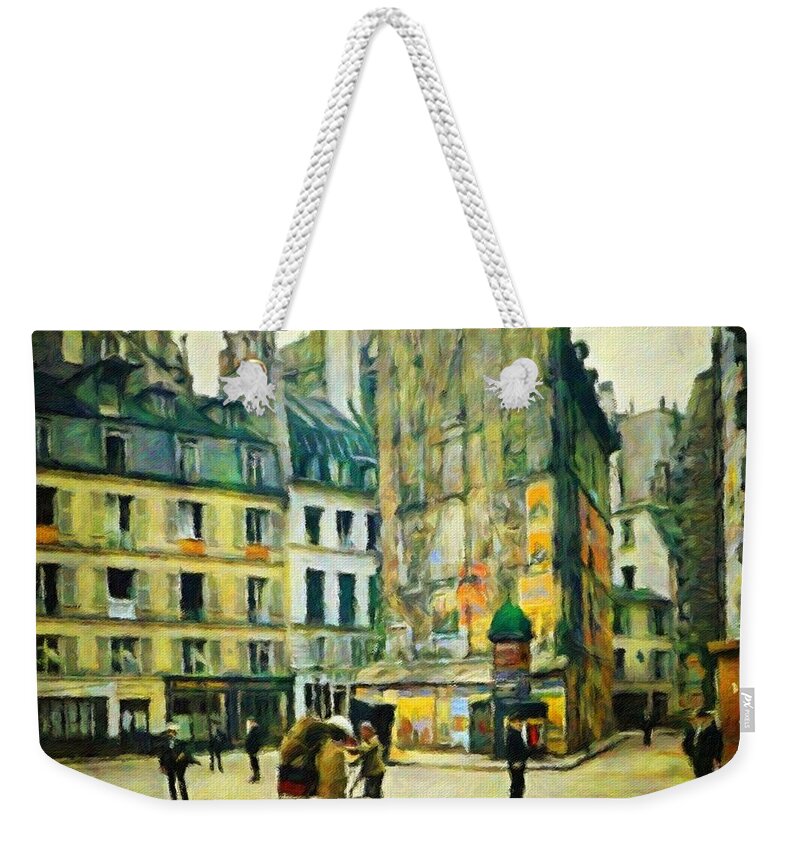 Paris Weekender Tote Bag featuring the painting Old Paris by Vincent Monozlay
