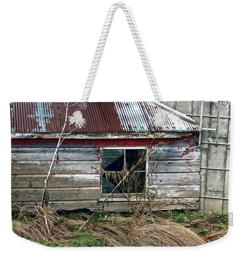 Summer Weekender Tote Bag featuring the photograph Old Pump House by Wild Thing