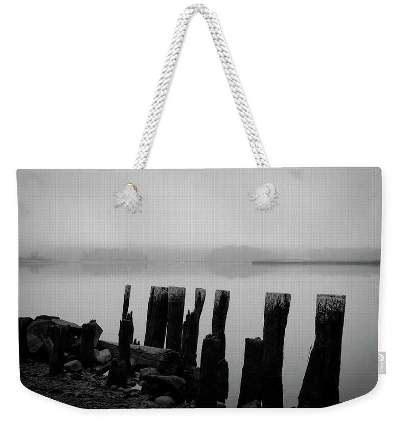Old Weekender Tote Bag featuring the photograph Old Pilings - Broad Cove Inlet by David Gordon