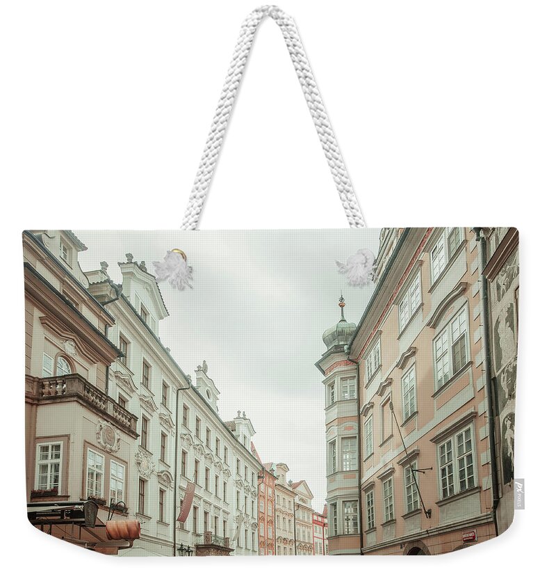 Jenny Rainbow Fine Art Photography Weekender Tote Bag featuring the photograph Old Prague Buildings. Staromestska Square by Jenny Rainbow