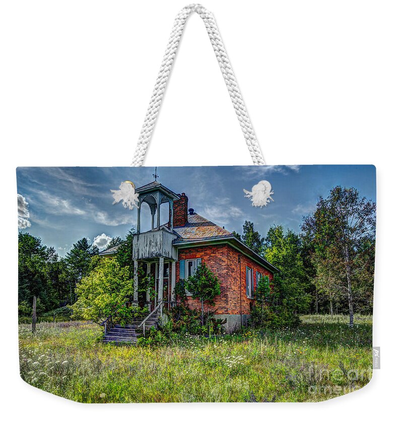 Abandoned Weekender Tote Bag featuring the photograph Old Schoolhouse by Roger Monahan