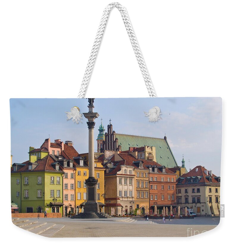 Old Weekender Tote Bag featuring the photograph Old Town Square Zamkowy Plac in Warsaw by Anastasy Yarmolovich