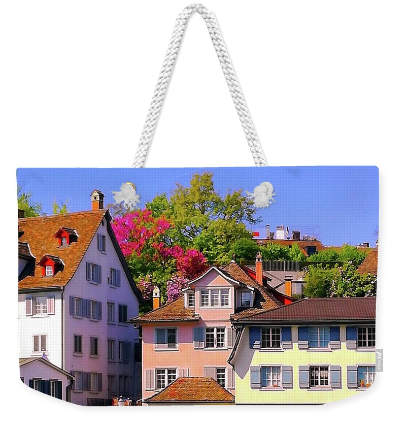 Zurichprint Weekender Tote Bag featuring the photograph Old Town Zurich, Switzerland by Monique Wegmueller