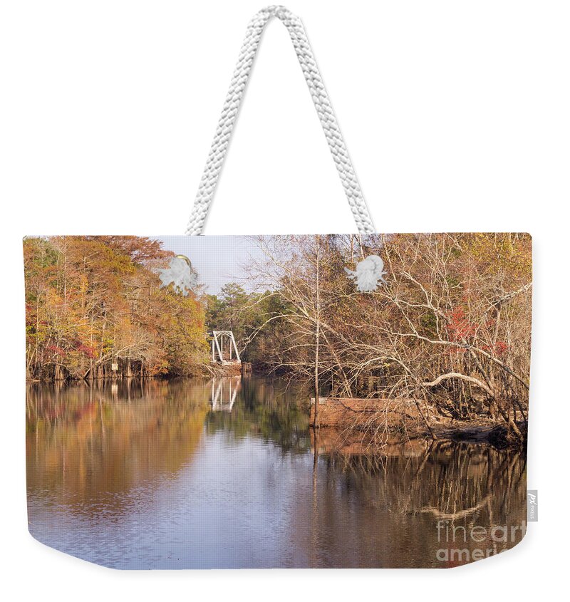 Waccamaw River Weekender Tote Bag featuring the photograph Old Trestle on the Waccamaw River by MM Anderson
