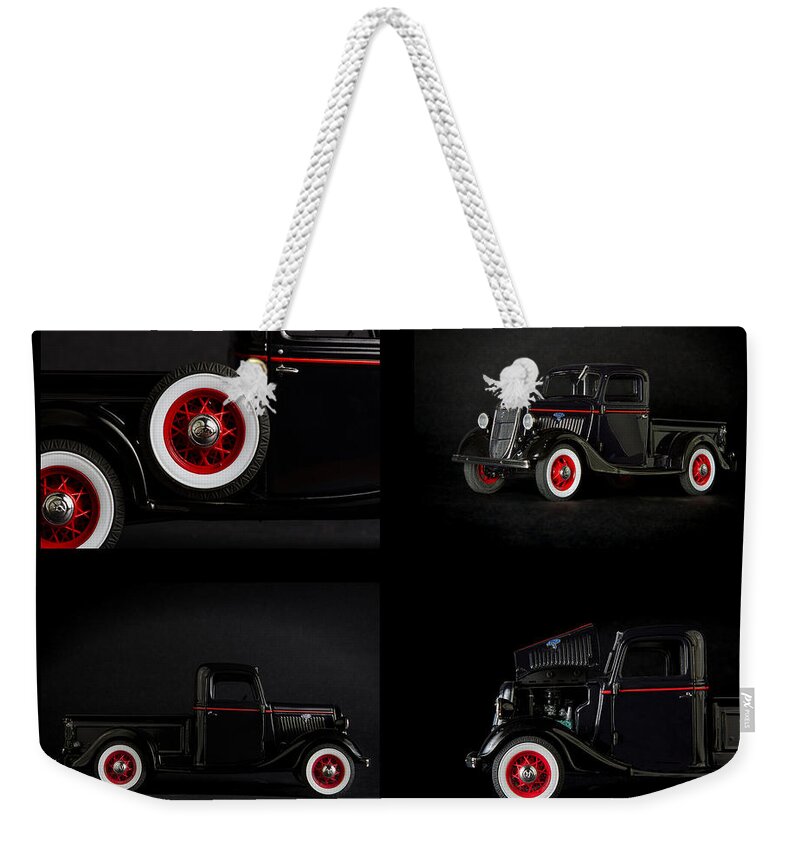 Old Weekender Tote Bag featuring the photograph Old truck collage by Rudy Umans