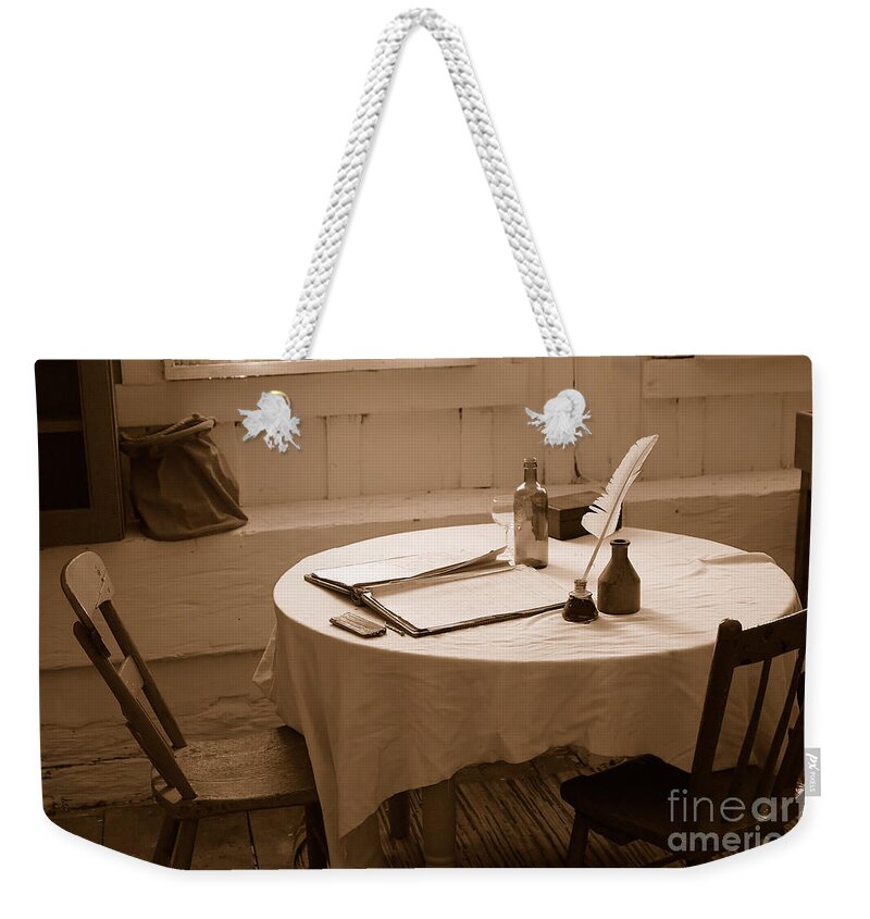 Antique Weekender Tote Bag featuring the photograph Old Way of Life Series - Home Office by Joe Ng
