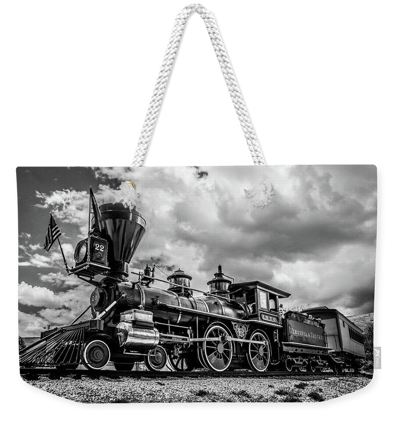 Train Weekender Tote Bag featuring the photograph Old West Train by Steph Gabler
