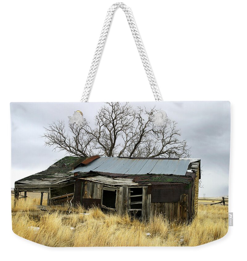 Wyoming Weekender Tote Bag featuring the photograph Old Wyoming Farmhouse by Anthony Jones
