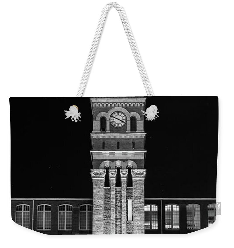 Night Scenes Weekender Tote Bag featuring the photograph Olympia Mill by Charles Hite