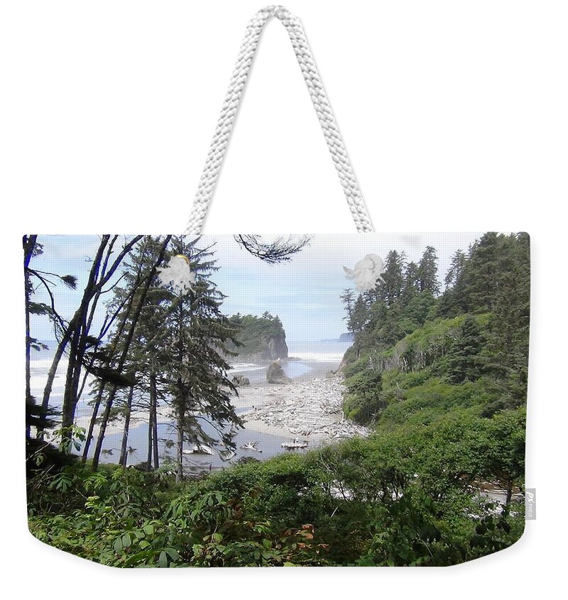 Landscape Weekender Tote Bag featuring the photograph Olympic National Park Beach by John Mathews
