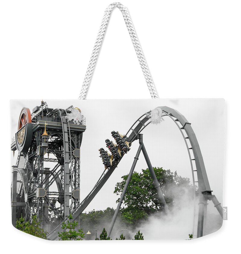 Park Weekender Tote Bag featuring the photograph On a Rollercoaster by Adriana Zoon