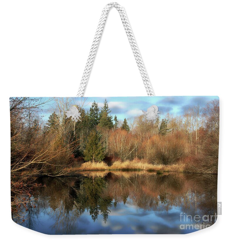 Pond Weekender Tote Bag featuring the photograph Cougar Pond by Cheryl Rose
