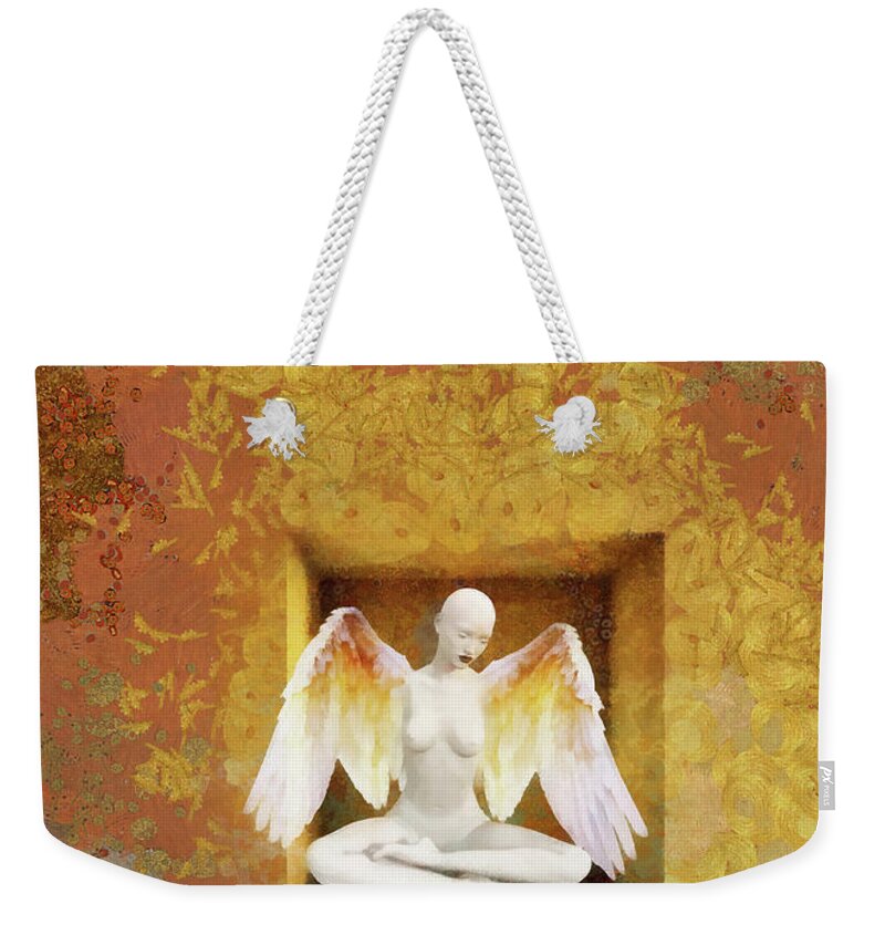 Angel Weekender Tote Bag featuring the painting On our own by Jacky Gerritsen