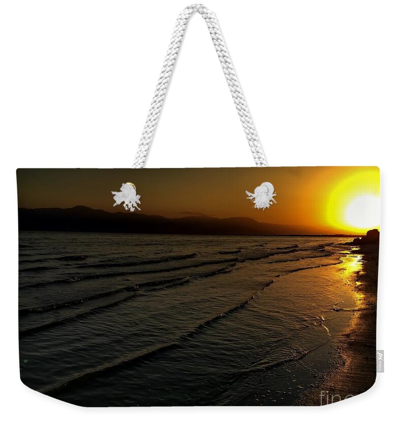 Landscape Weekender Tote Bag featuring the photograph On the Banks of The Salton Sea by Chris Tarpening