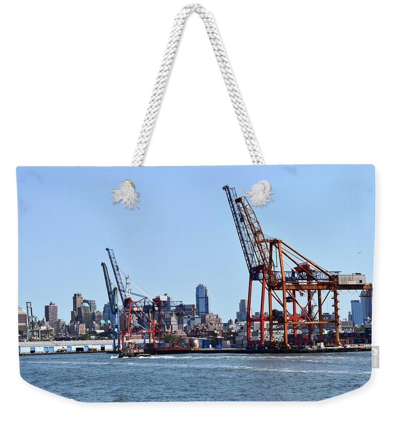 Brooklyn Weekender Tote Bag featuring the photograph On The Docks in Brooklyn 2 by Nina Kindred