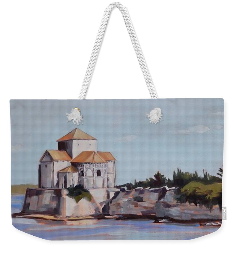Chapel Weekender Tote Bag featuring the painting On the Edge by K M Pawelec