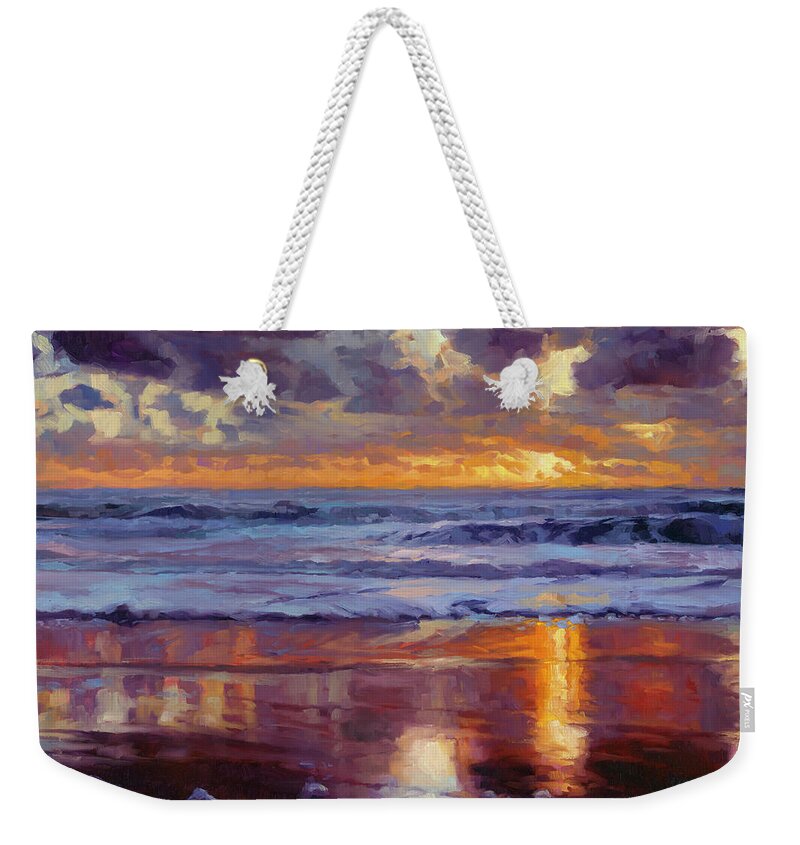 Ocean Weekender Tote Bag featuring the painting On the Horizon by Steve Henderson