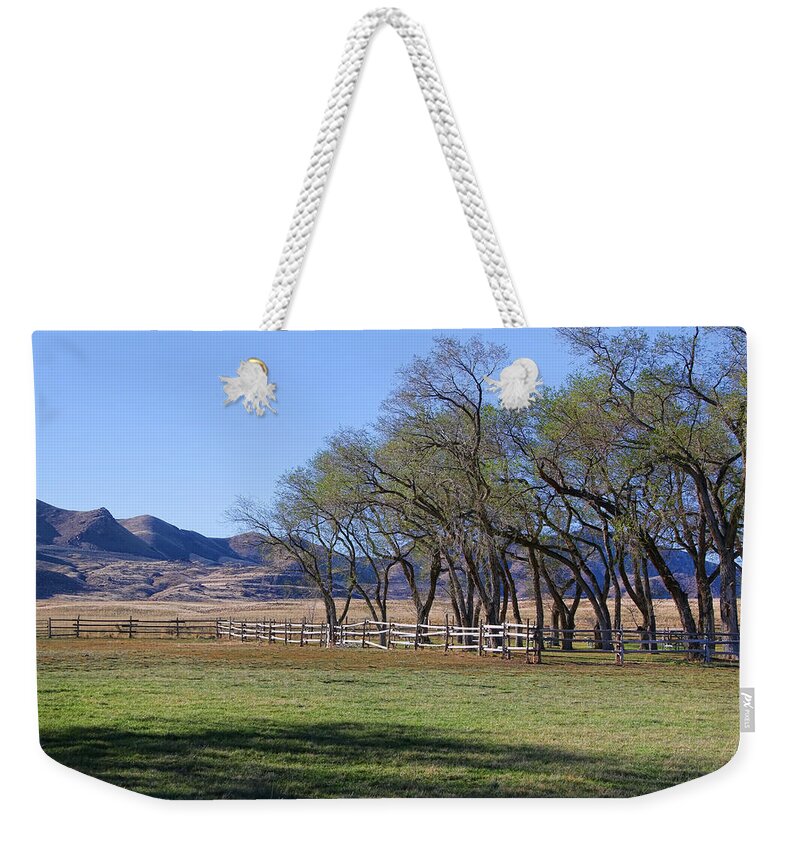 Antelope Island Weekender Tote Bag featuring the photograph On The Ranch by Ely Arsha