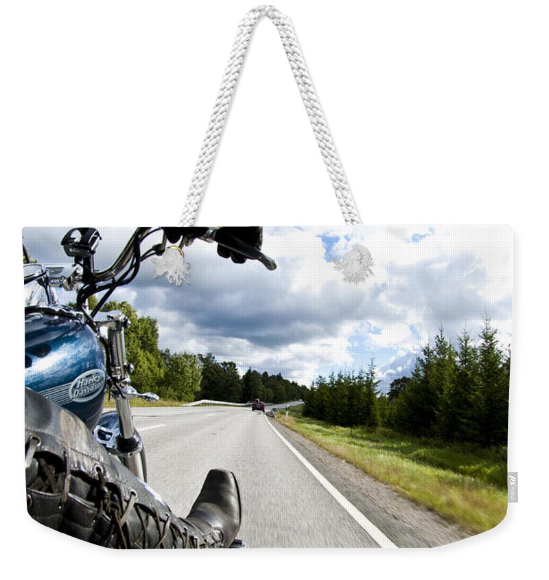 Harley Weekender Tote Bag featuring the photograph On the Road by Micah May
