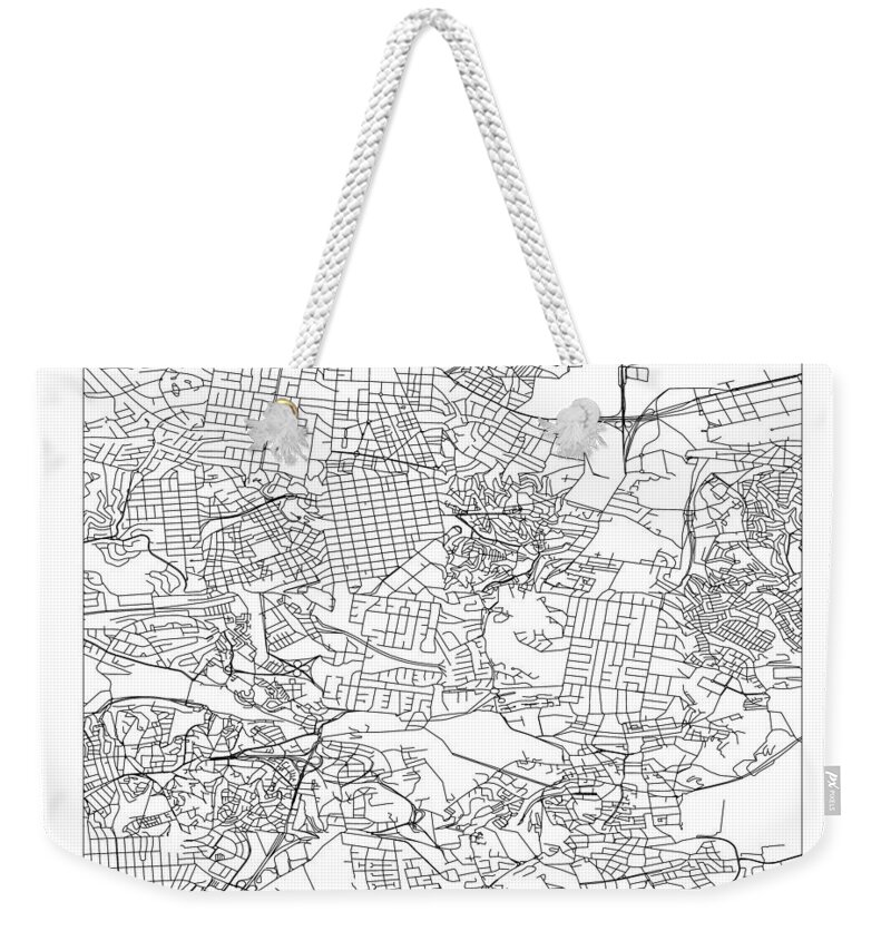 Pi Weekender Tote Bag featuring the digital art On the road with 36 digits of Pi by Martin Krzywinski