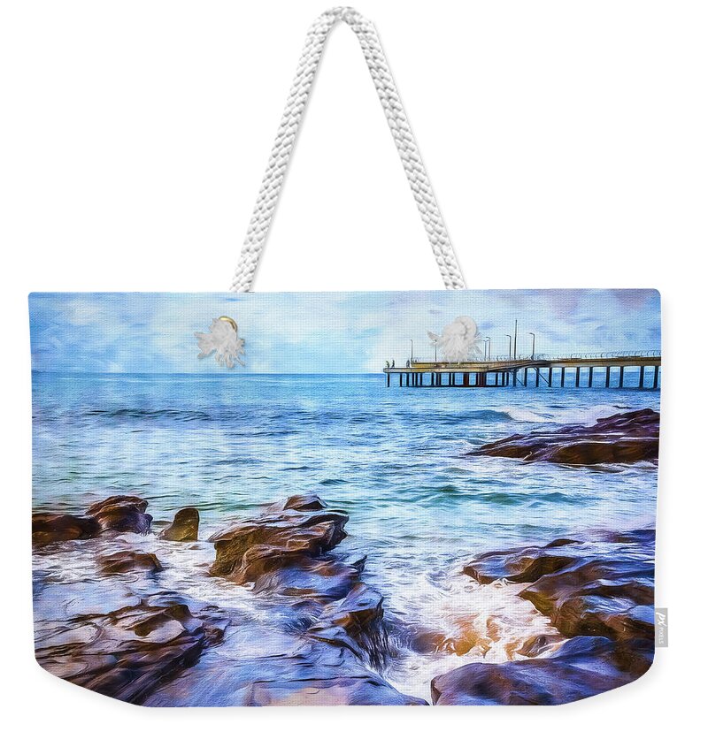 Rocks Weekender Tote Bag featuring the photograph On the Rocks by Perry Webster