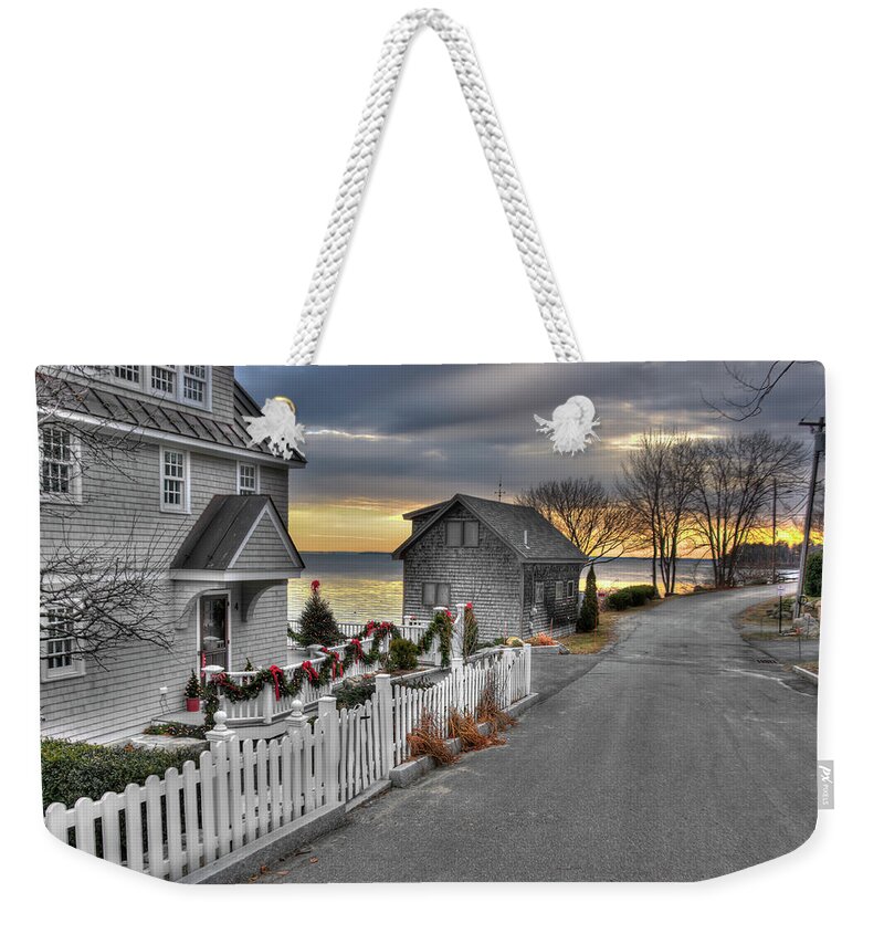 Maine Coast Weekender Tote Bag featuring the photograph On the Way Out of Town by Jeff Cooper