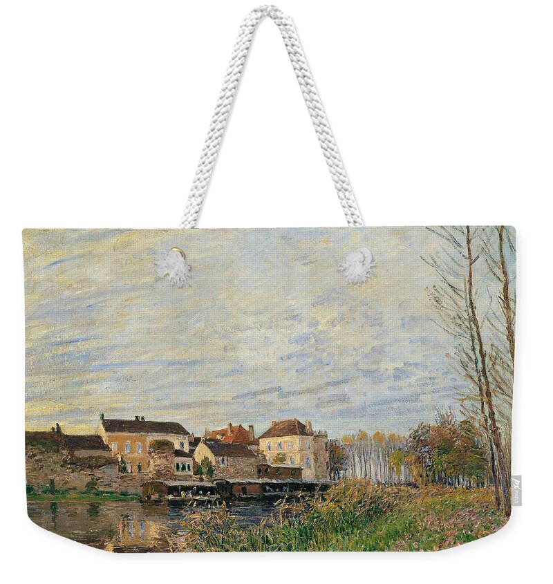 Alfred Sisley Weekender Tote Bag featuring the painting One Evening at Moret End of October by Alfred Sisley