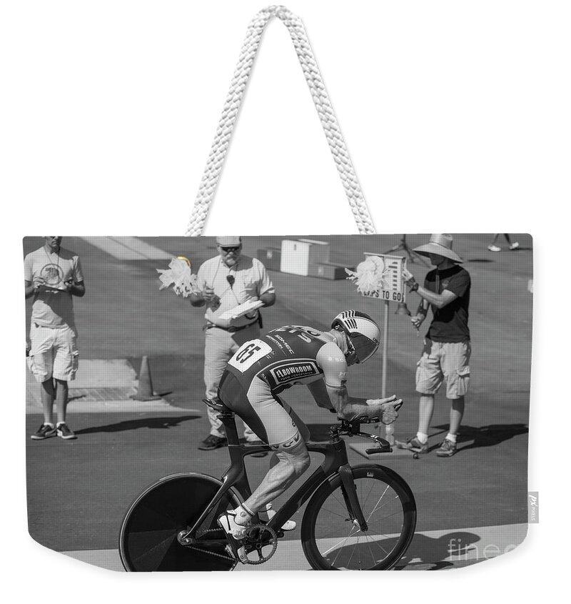 San Diego. Velodrome. Masters Weekender Tote Bag featuring the photograph One Lap To Go by Dusty Wynne