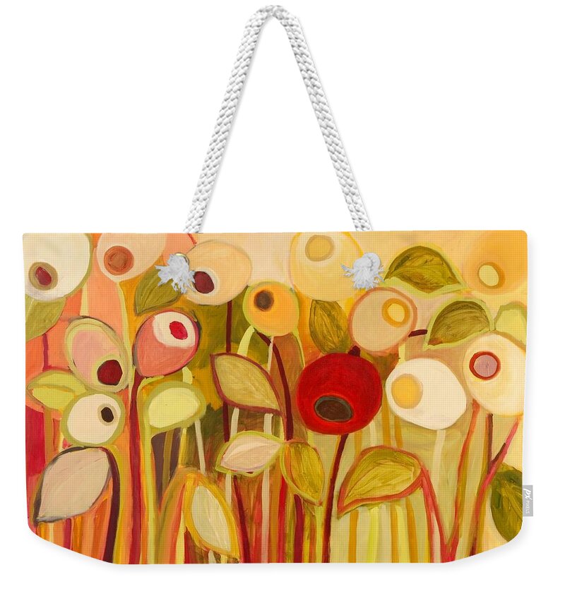 Floral Weekender Tote Bag featuring the painting One Red Posie by Jennifer Lommers