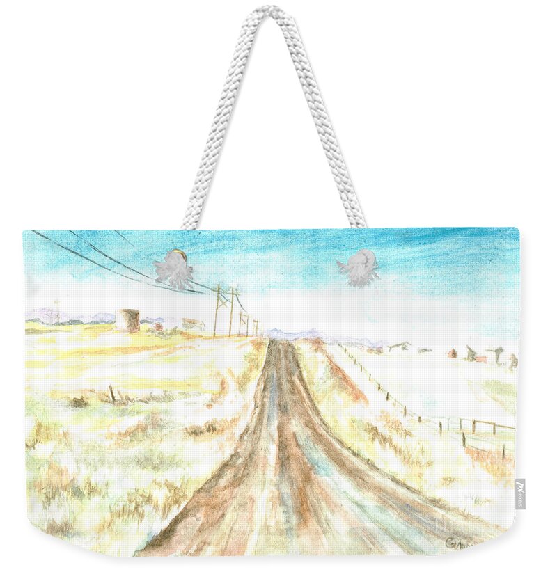 Road Weekender Tote Bag featuring the painting Country Road by Andrew Gillette