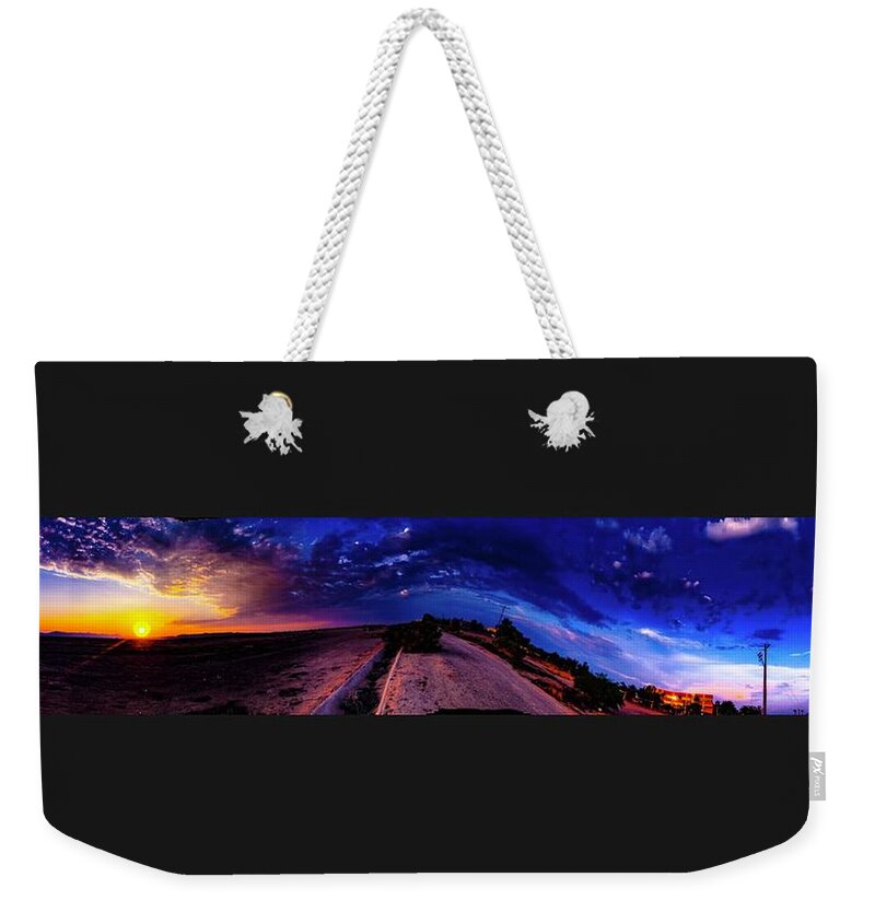 Sunset Chandler Arizona Weekender Tote Bag featuring the photograph Open road by Rick Reesman