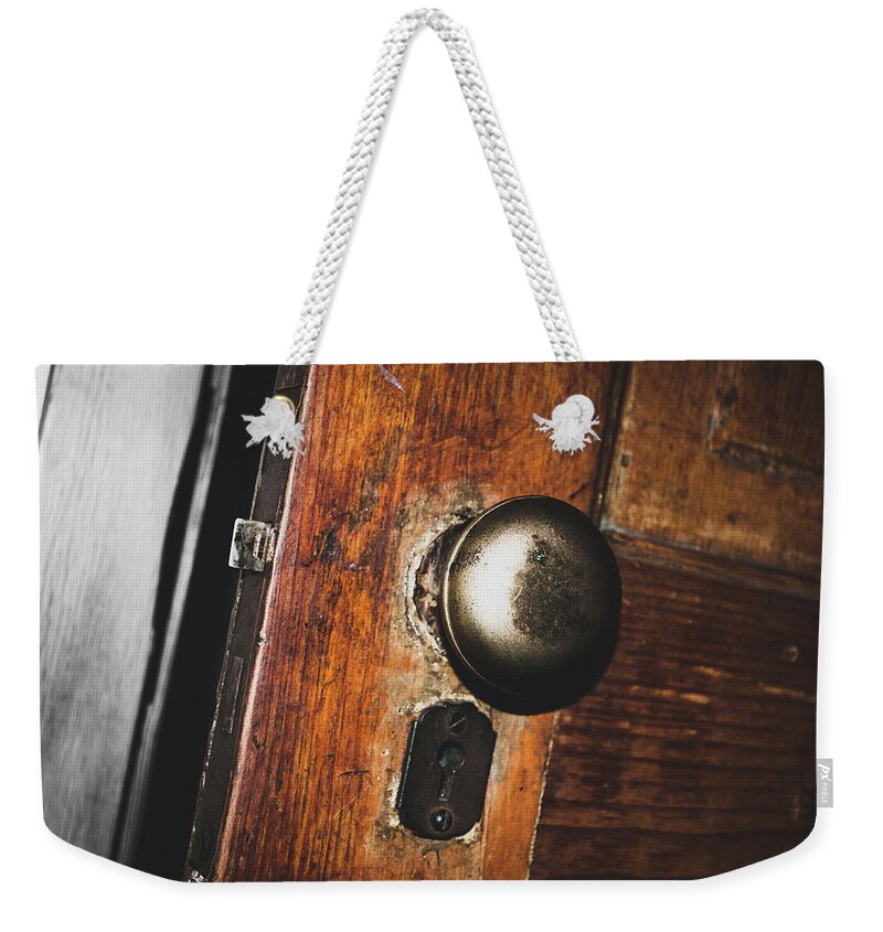 Door Weekender Tote Bag featuring the photograph Open to the past by Troy Stapek